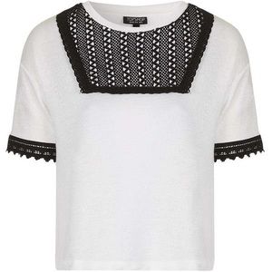 Topshop Crochet Bib Crop Tee